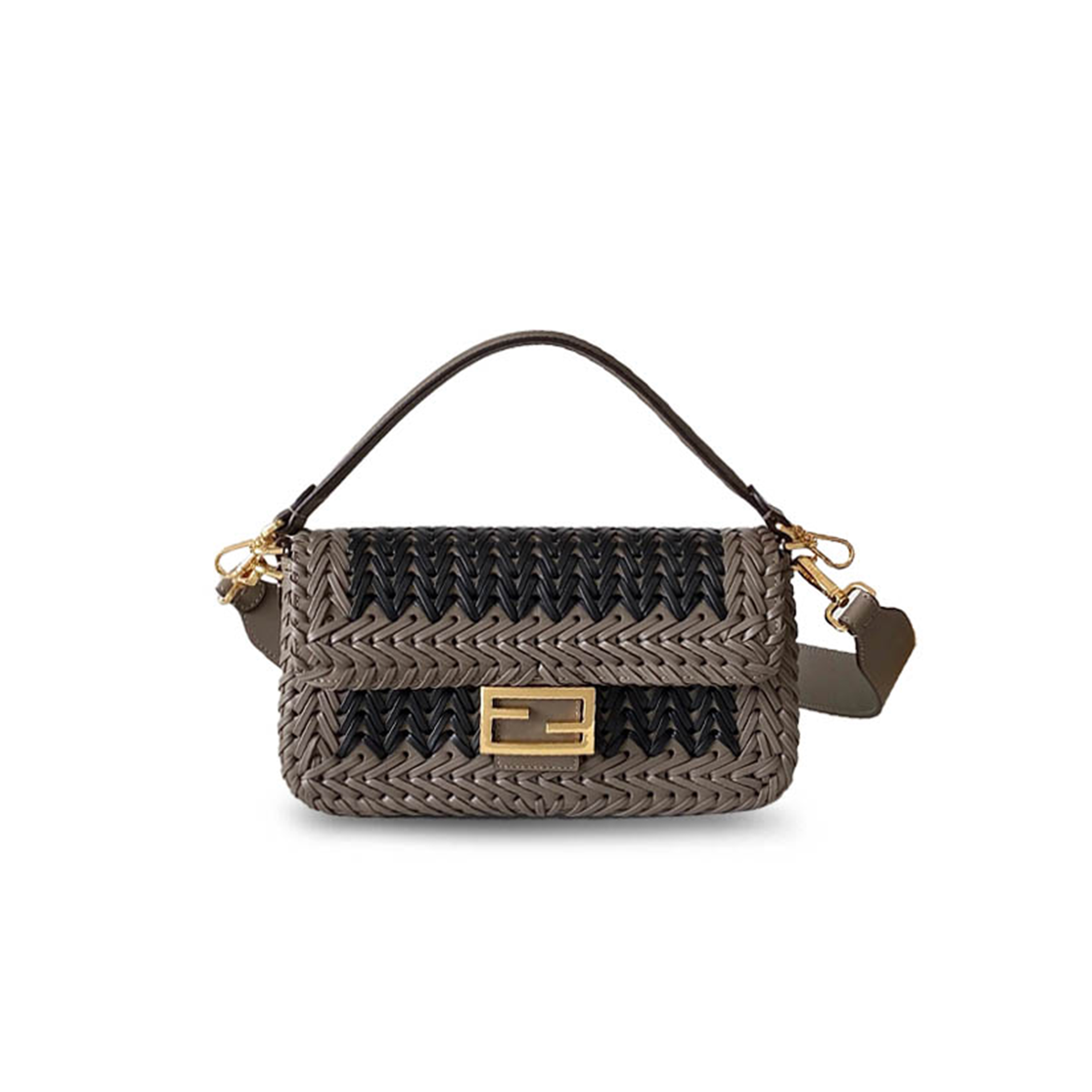 FENDI NAPPA FF WOVEN BAGUETTE (27*15*6.5cm)